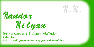 nandor milyan business card